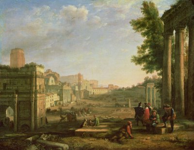 Uitzicht op het Campo Vaccino, Rome, 1636 door Claude Lorrain